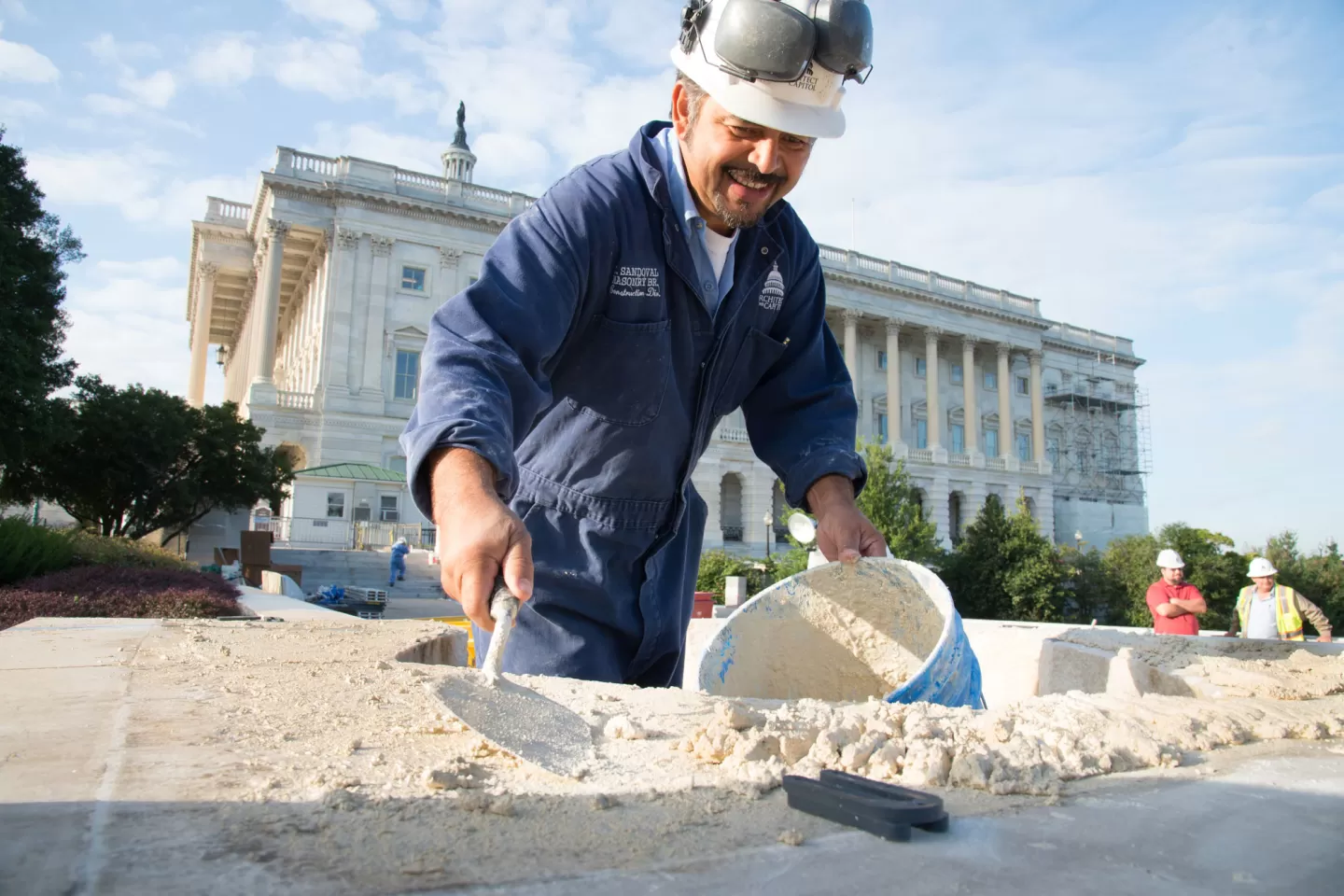 Preservation work on the U.S. Capitol's Olmsted Terrace.