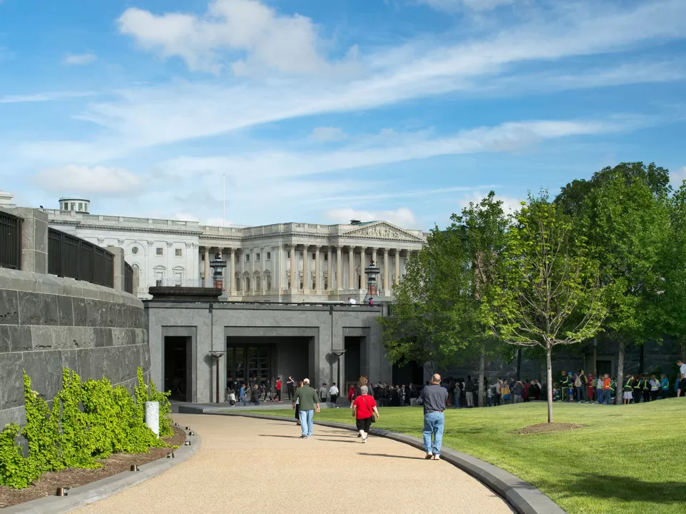 View of entrance to the U.S. Capitol Visitor Center.