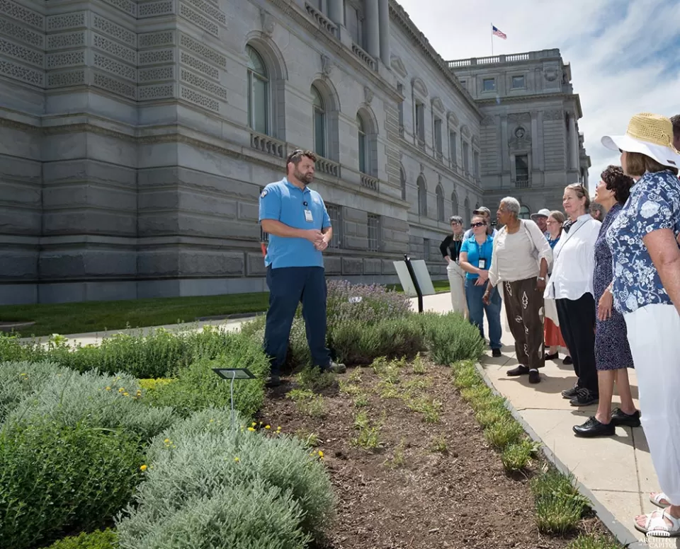 Rob Gimpel provided tours of the War Gardens to Library of Congress staff.