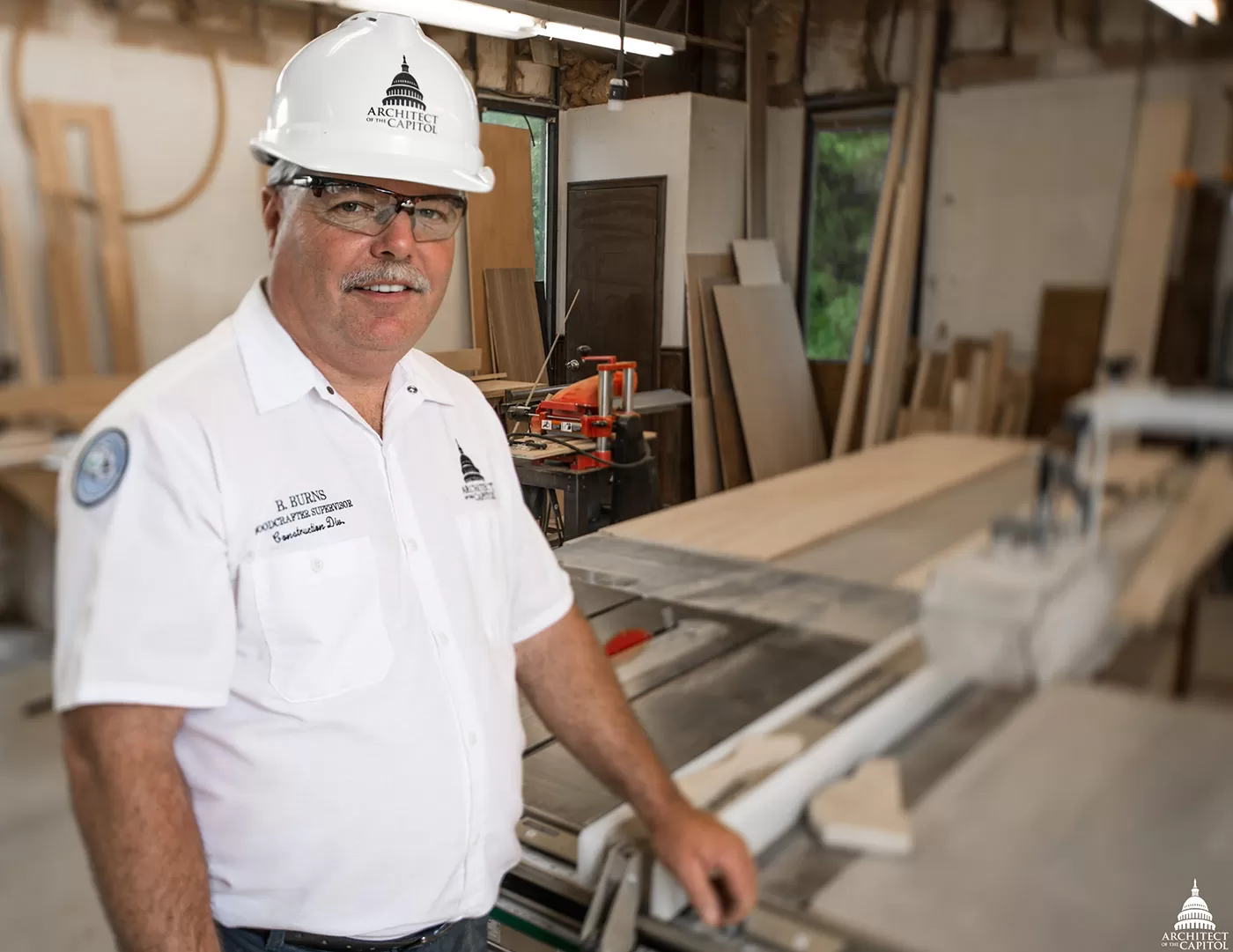 Bill Burns, an Architect of the Capitol Woodcrafter Supervisor in the Planning and Project Management's Construction Division.