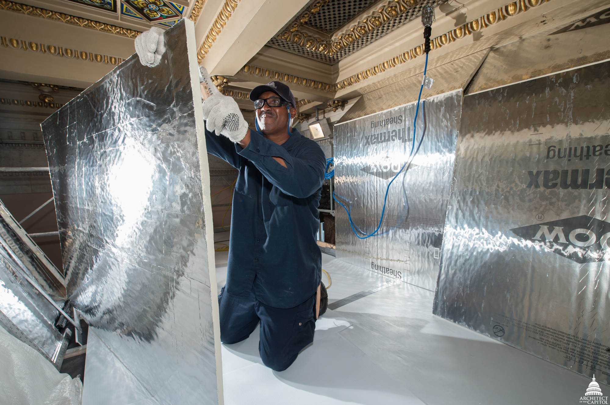 AOC's Larry Thompson, part of the Capitol Building's Insulation Division.