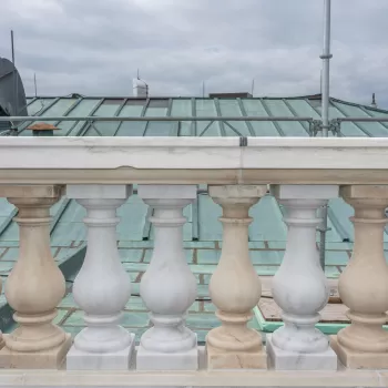 A balustrade at the Russell Senate Office Building.