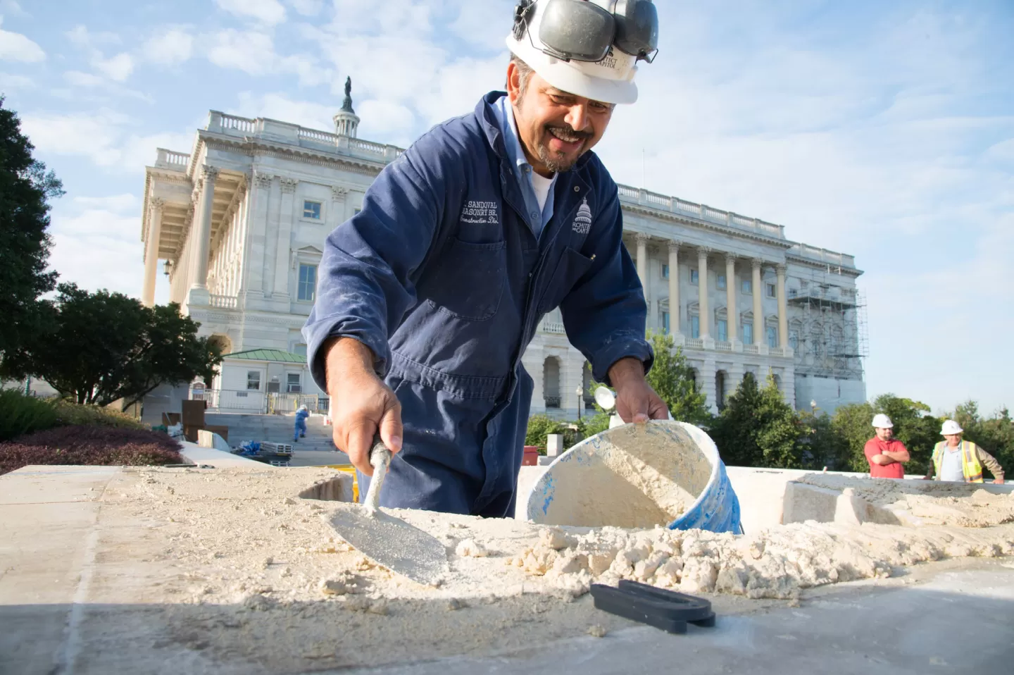 Preservation work on the U.S. Capitol's Olmsted Terrace.