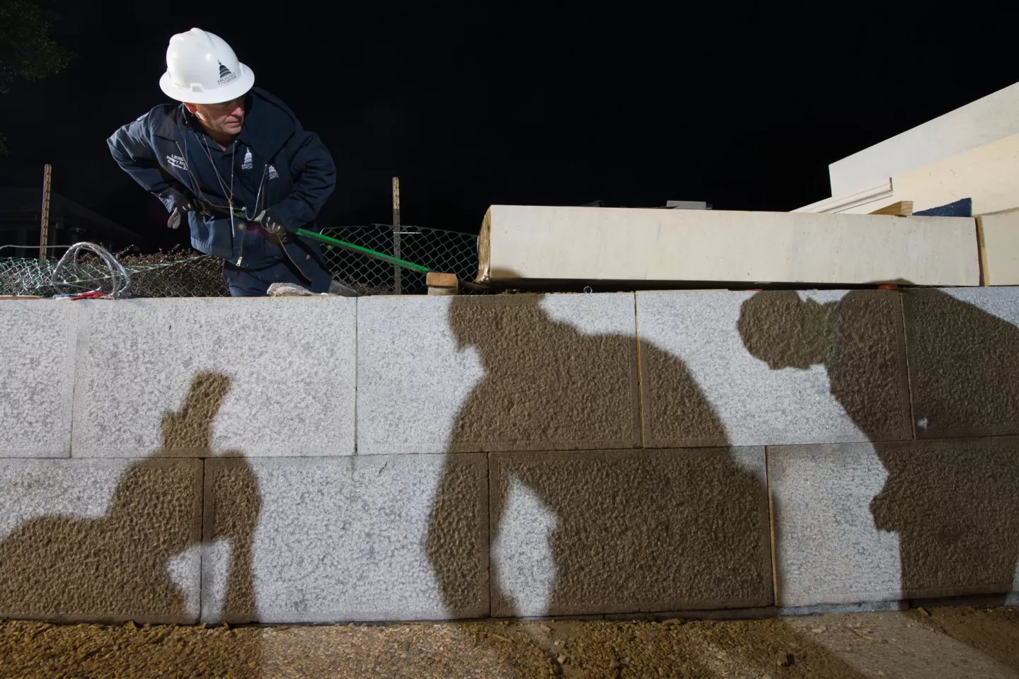 Preservation work on the U.S. Capitol's Olmsted Terrace.