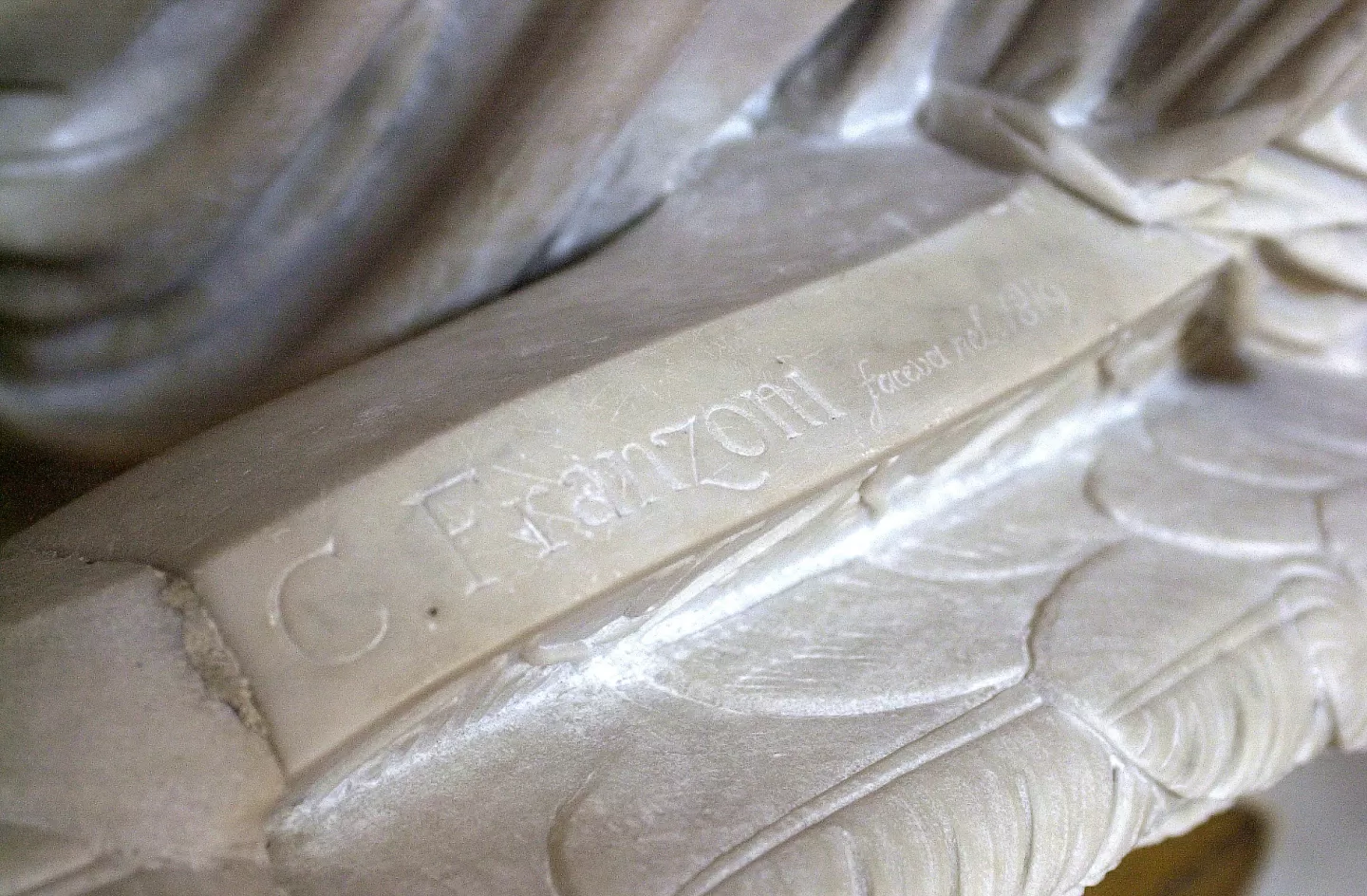 Name carved in marble.
