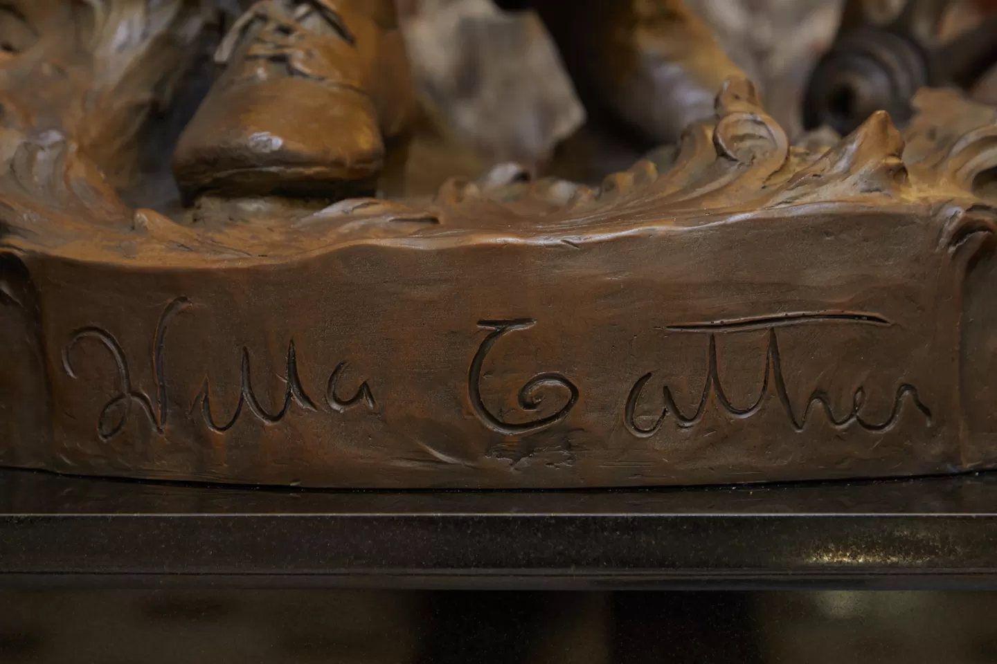 Bronze statue detail.