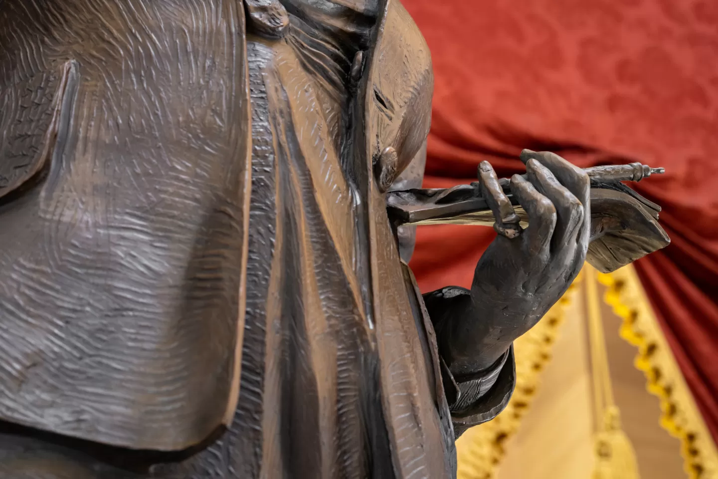 Bronze statue detail.