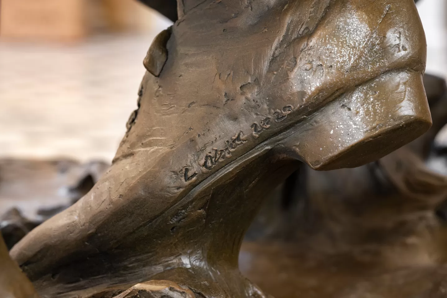 Bronze statue detail.