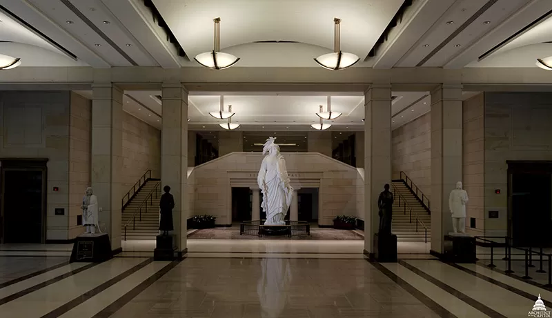 Plaster model of the Statue of Freedom in the United States Capitol Visitor Center.