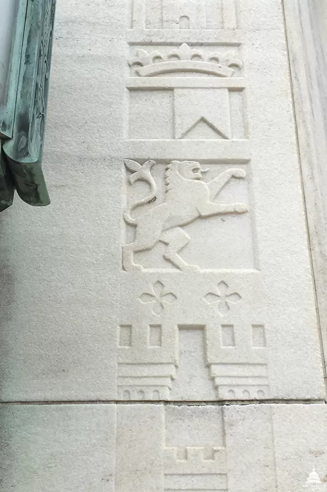 John Adams Building lion details.