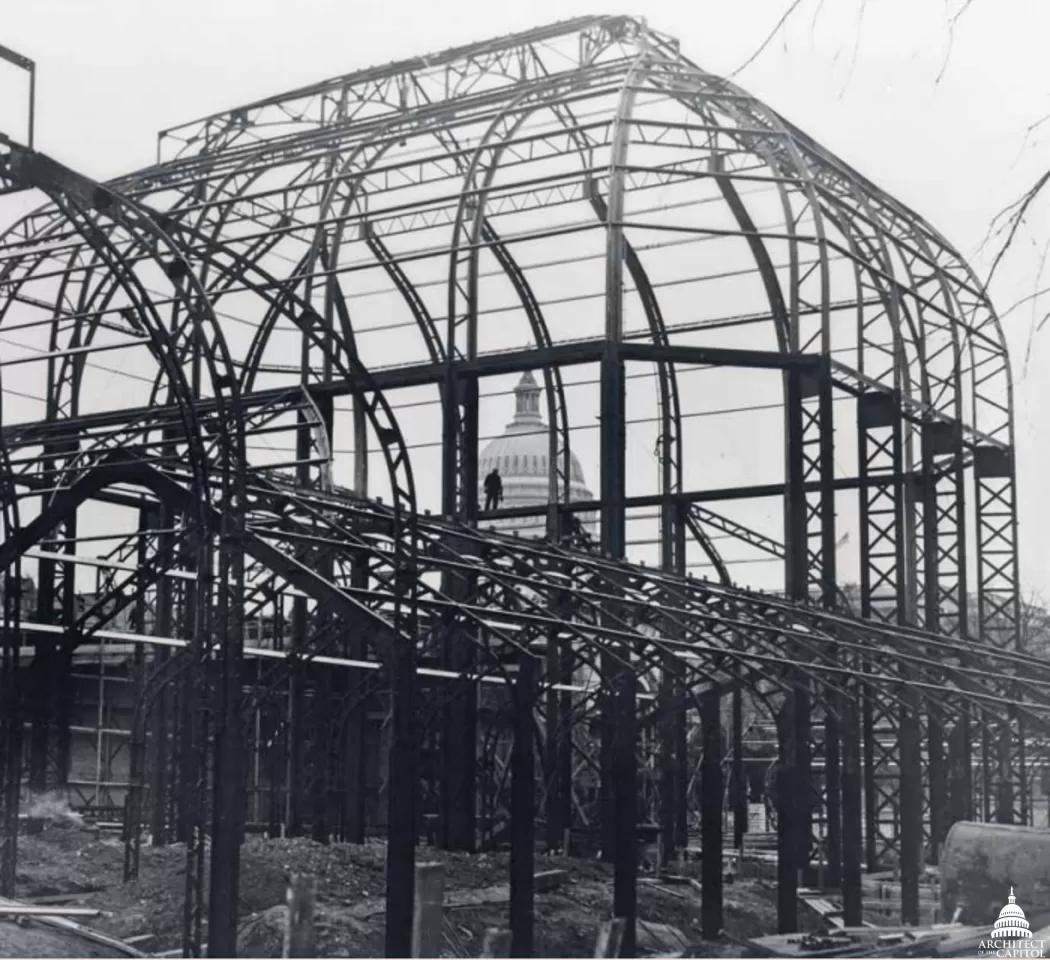 USBG Conservatory aluminum structure frames the Capitol Dome in 1932.