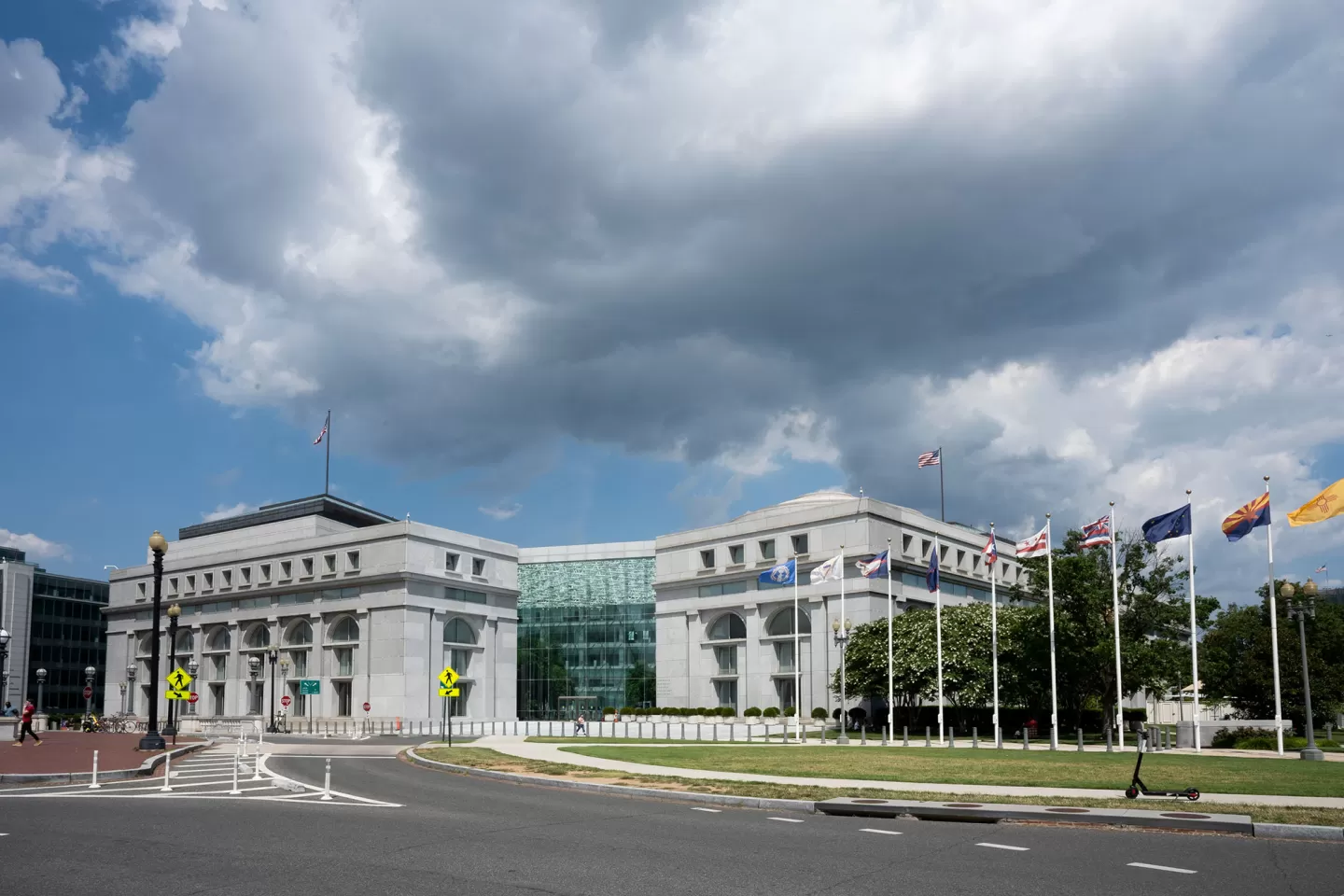 Exterior view of the Thurgood Marshall Federal Judiciary Building in Washington, DC.