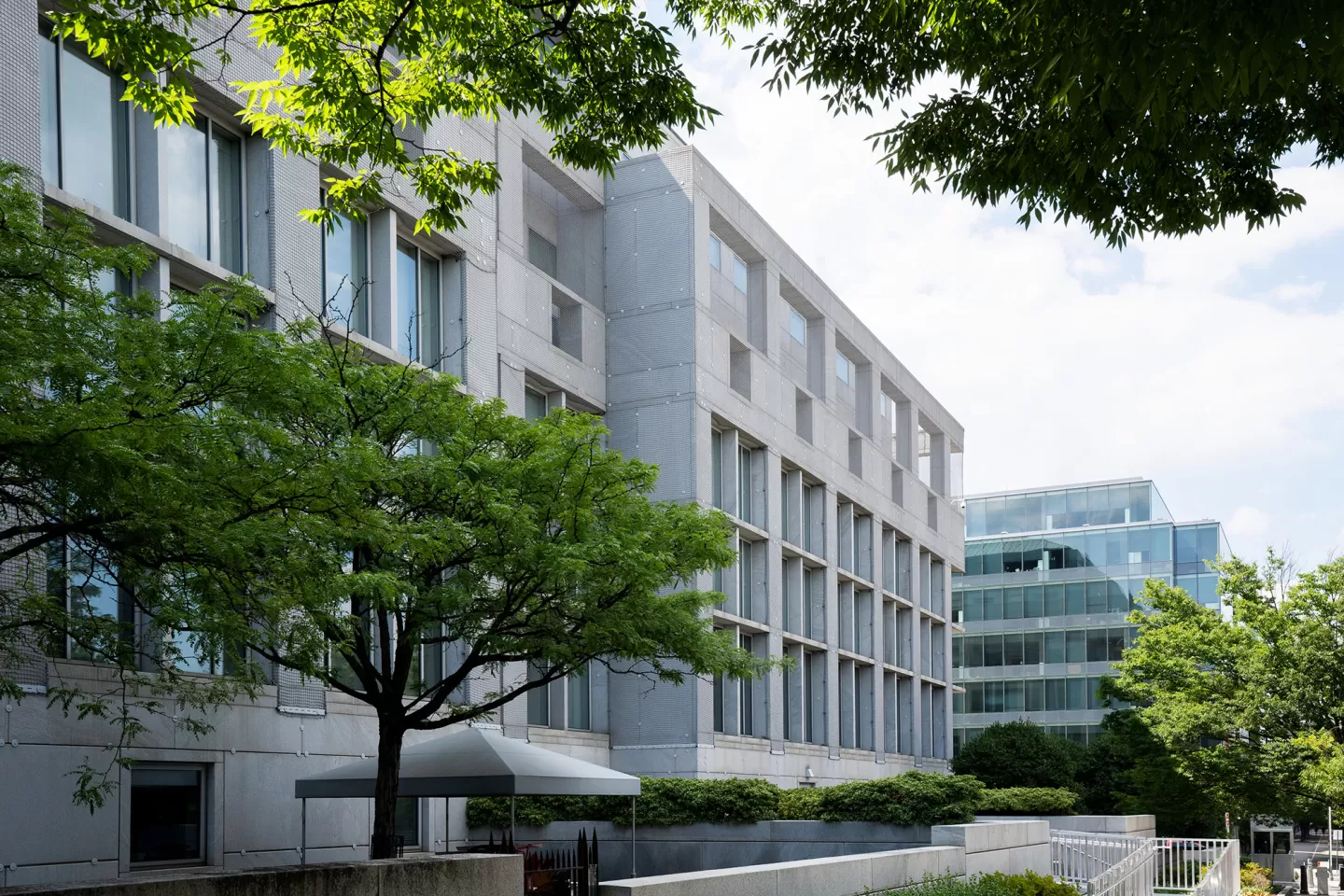 Exterior view of the Thurgood Marshall Federal Judiciary Building in Washington, DC.