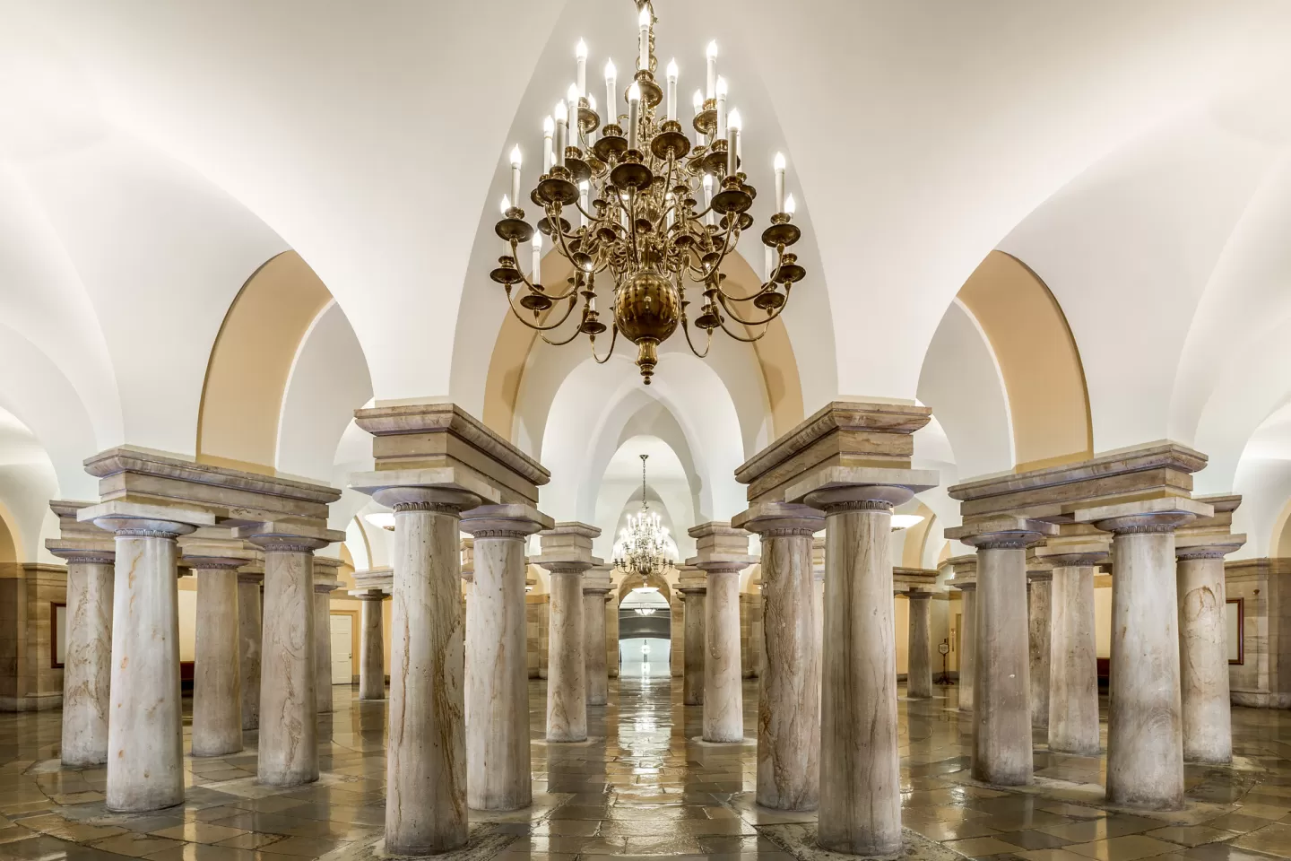 View of the Crypt in the U.S. Capitol.
