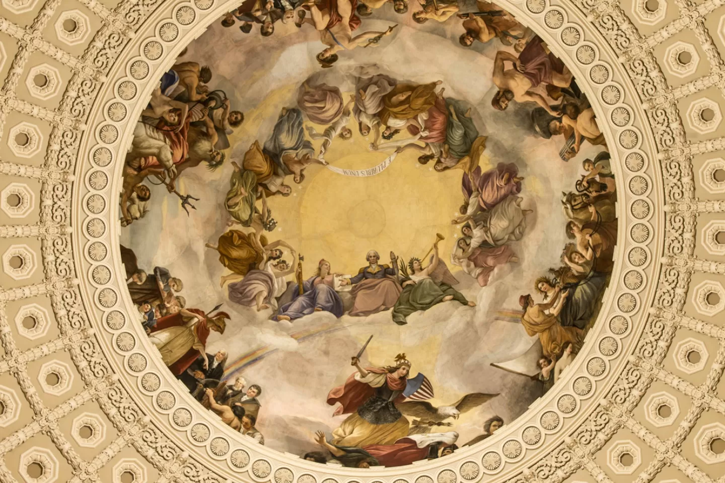 The Rotunda after restoration in 2016 and the Apotheosis.