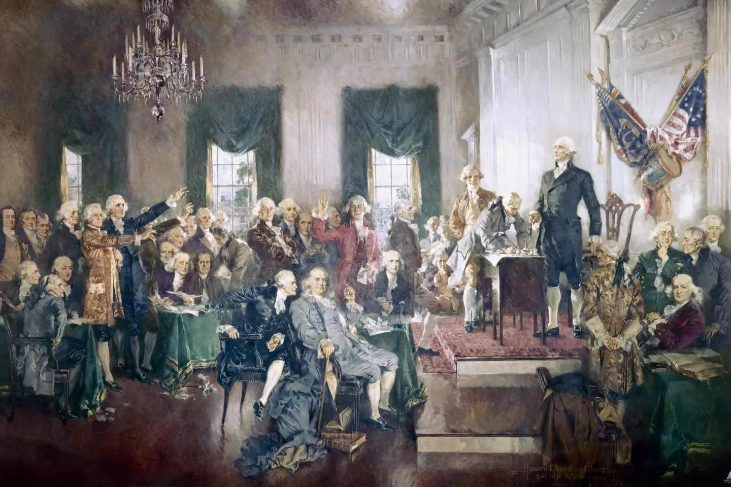 Painting of the signing of the Constitution, by Howard Chandler Christy