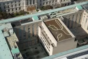 Aerial view of the green roof at the Dirksen Senate Office Building.