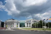 Exterior view of the Thurgood Marshall Federal Judiciary Building in Washington, DC.