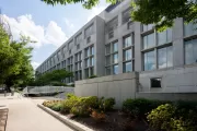 Exterior view of the Thurgood Marshall Federal Judiciary Building in Washington, DC.