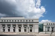 Exterior view of the Thurgood Marshall Federal Judiciary Building in Washington, DC.