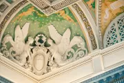 Looking up in the Great Hall in the Library of Congress Thomas Jefferson Building.