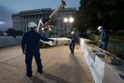 Preservation work on the U.S. Capitol's Olmsted Terrace.