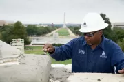 Preservation work on the U.S. Capitol's Olmsted Terrace.