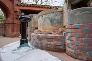 Masonry work at the U.S. Capitol Summerhouse.