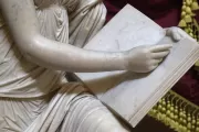 Up close view of statue detail.