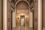 The first elevator in the U.S. Capitol, located in the Senate wing.
