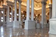 From the mosaic tiled floor to the Corinthian columns and painted archways, the Great Hall in the Library of Congress Thomas Jefferson Building has history and beauty worth stopping to admire.