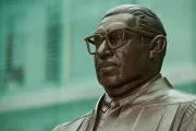 Bust of Thurgood Marshall.