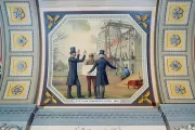 Mural "New Dome Symbolizes Union, 1863" in the U.S. Capitol's Cox Corridors.