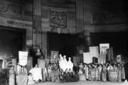 The Portrait Monument unveiling ceremony was held in the Capitol Rotunda on February 15, 1921.