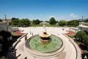 Circular fountain on the Wast Front of the U.S. Capitol.