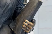 Sculpture detail of a book.