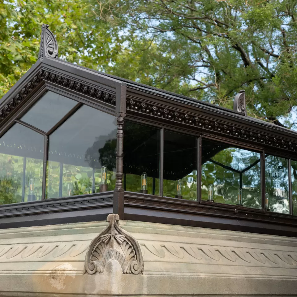 One of the four Olmsted lanterns on the west side of the U.S. Capitol Grounds, restored in 2020.