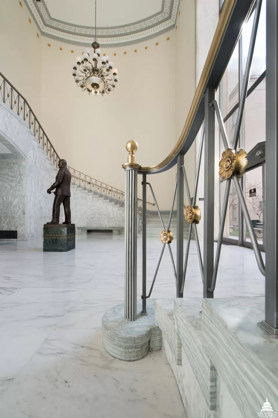 Lobby inside the Rayburn House Office Building.