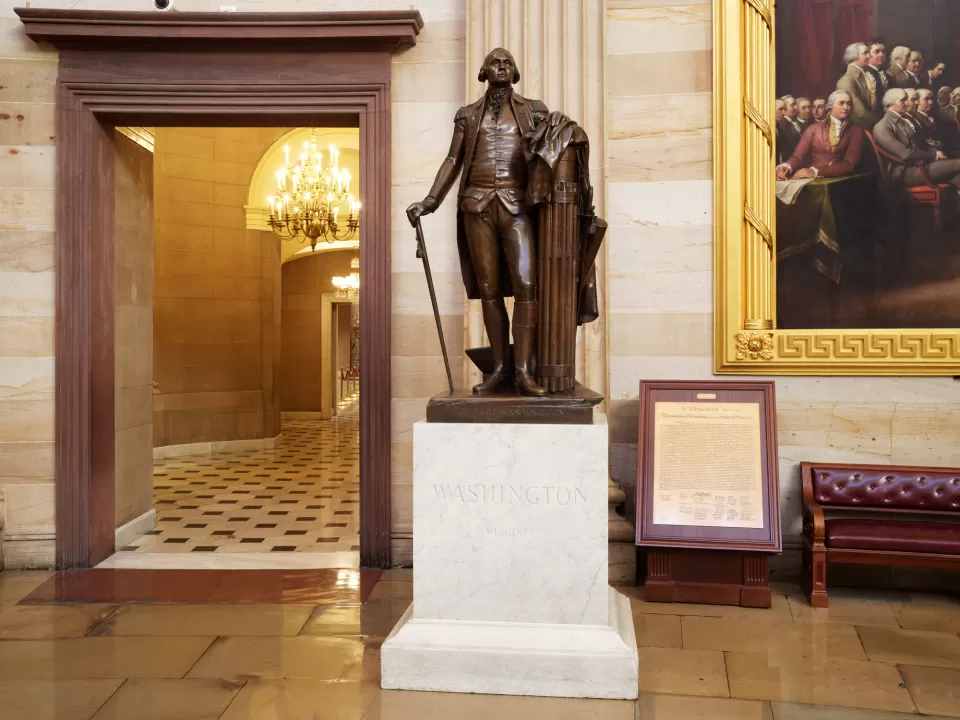 Sculpture in a room.