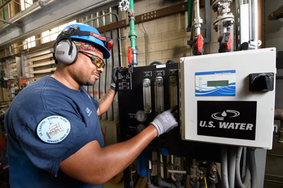 Knovell Scott, AOC Power Plant Operator at the Capitol Power Plant.