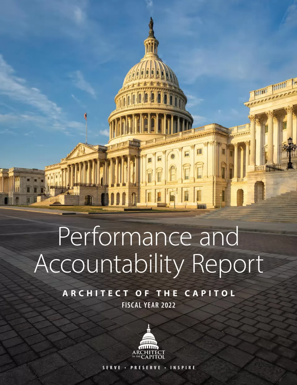 Cover image for the Architect of the Capitol's FY 2022 Performance and Accountability Report.