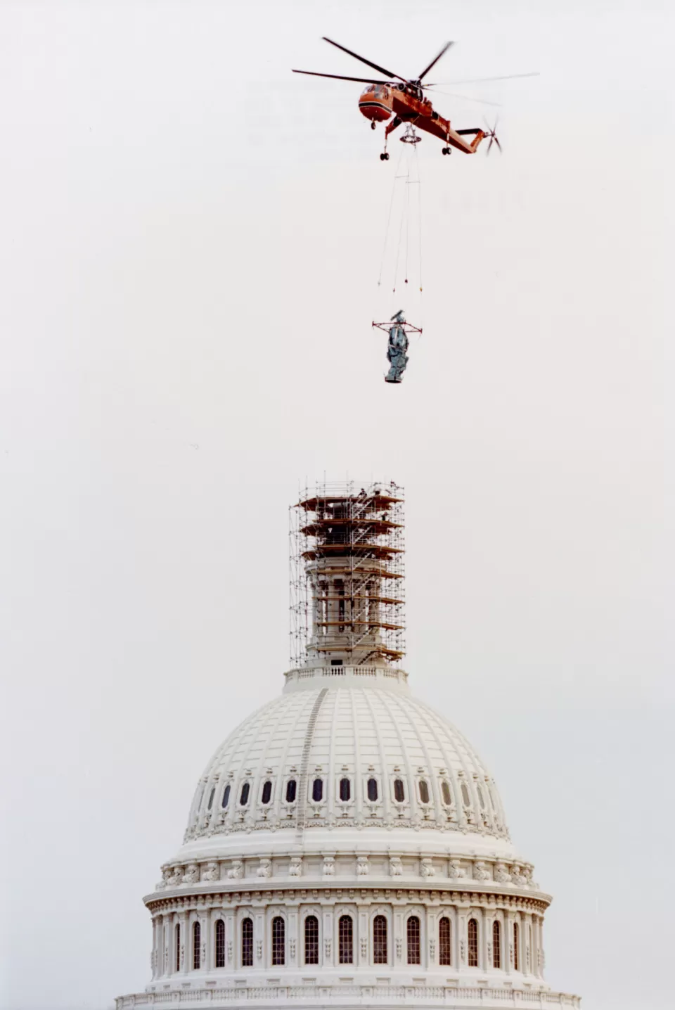 Helicopter and Capitol Dome.