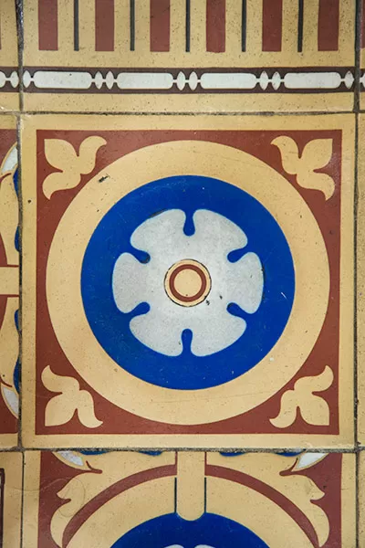 An example of inlaid encaustic tiles, or Minton tiles, used in the flooring of the U.S. Capitol.