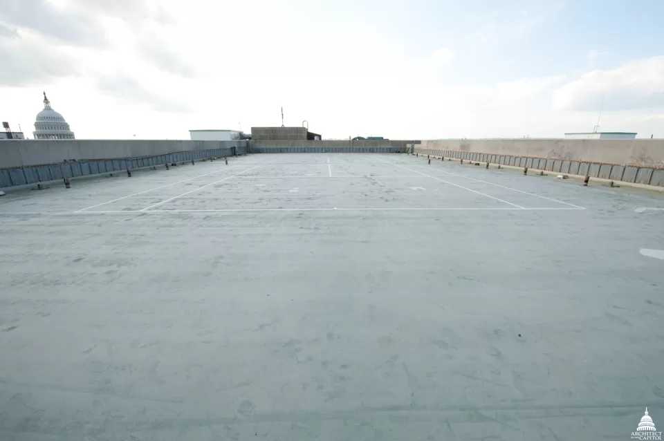 The middle section of the Dirksen Senate Office Building roof, prior to construction.
