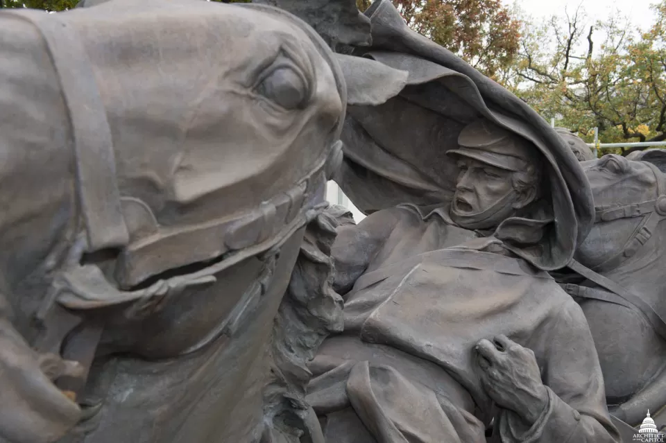 Detail of a soldier in the Artillery Group.