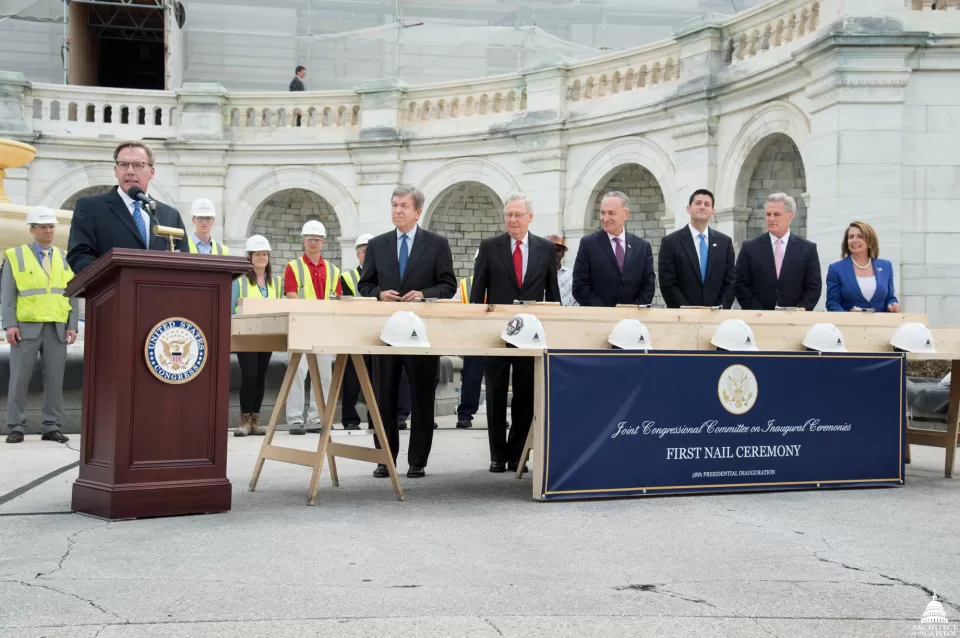 Architect of the Capitol Stephen Ayers and members of the JCCIC.