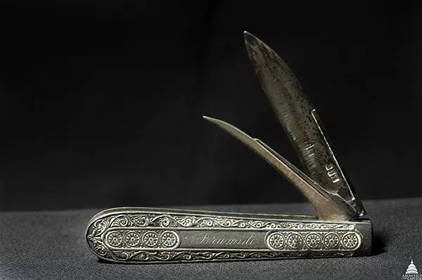 This pocket knife once belonged to Constantino Brumidi.