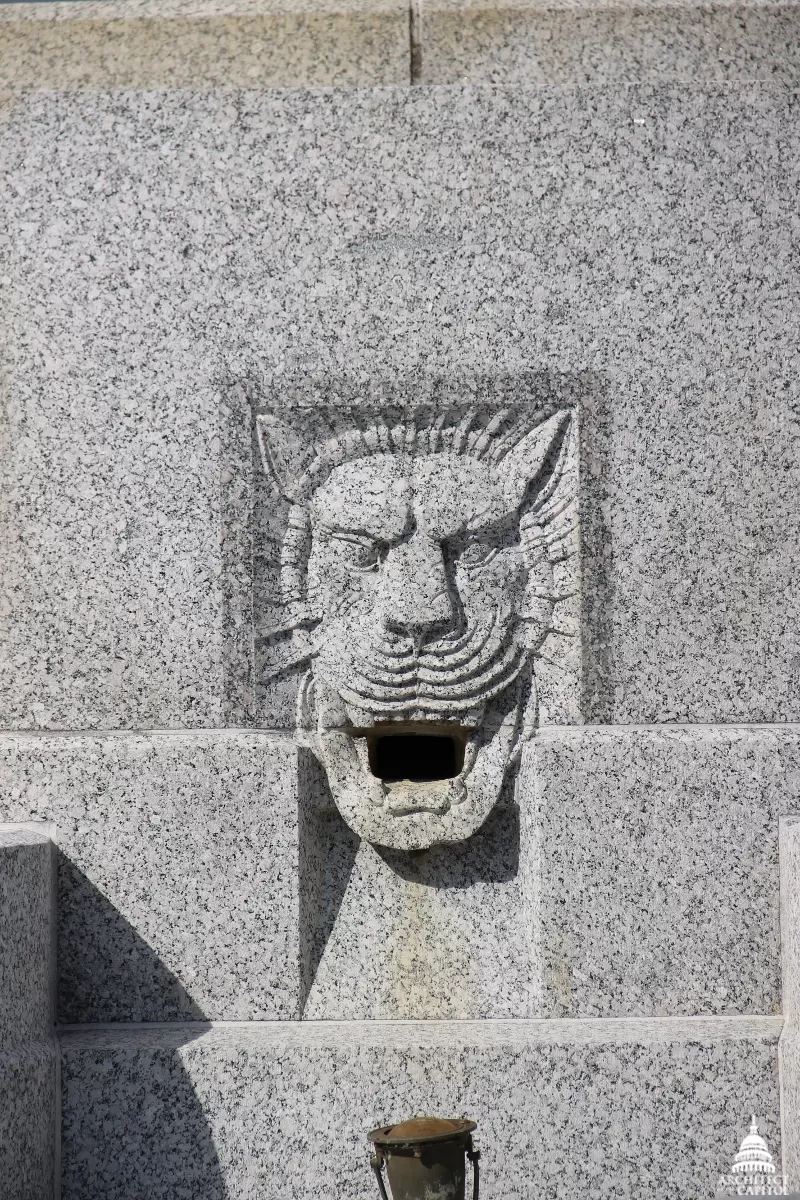 Lion-head spout on the Senate Fountain