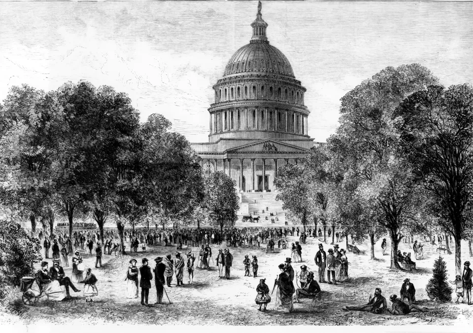 Music Evening at the Capitol Grounds, Washington, D.C., from Harper's Weekly July 23, 1870.