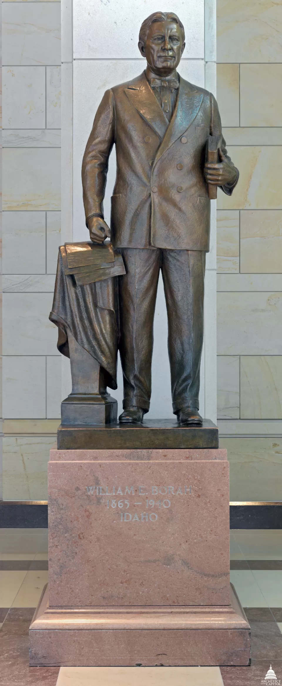 This statue of Senator William Edgar Borah was given to the National Statuary Hall Collection by Idaho in 1947.